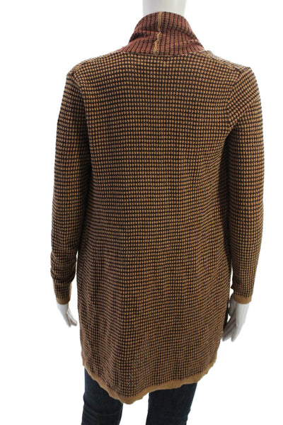 Carmen Carmen Marc Valvo Unisex Cardigan Brown Polka Dot Size S