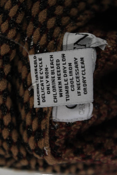 Carmen Carmen Marc Valvo Unisex Cardigan Brown Polka Dot Size S