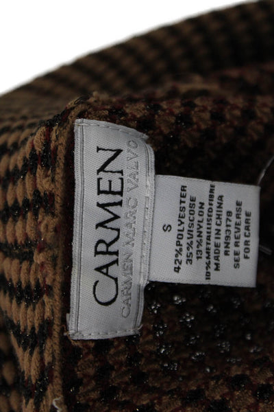 Carmen Carmen Marc Valvo Unisex Cardigan Brown Polka Dot Size S