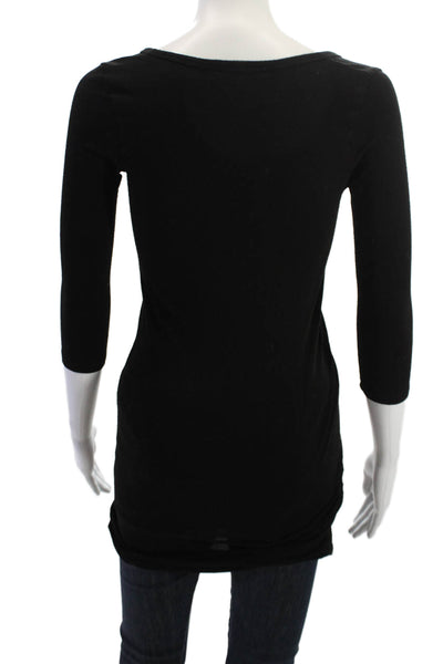 Hatch Women Basic Tunic 3/4 Sleeve Round Neck Black Maternity Size PP