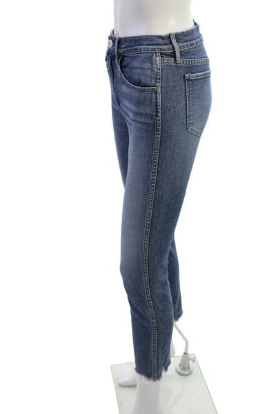 3x1 NYC Women High Rise Skinny Ankle Cropped Jeans Dark Blue Size 25
