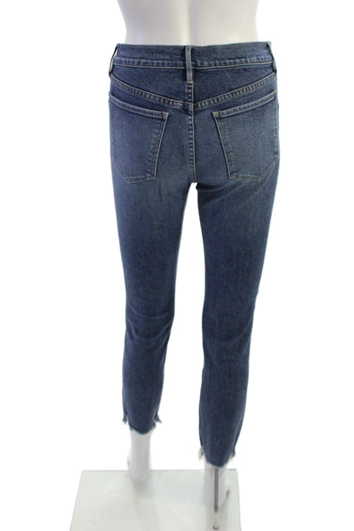 3x1 NYC Women High Rise Skinny Ankle Cropped Jeans Dark Blue Size 25