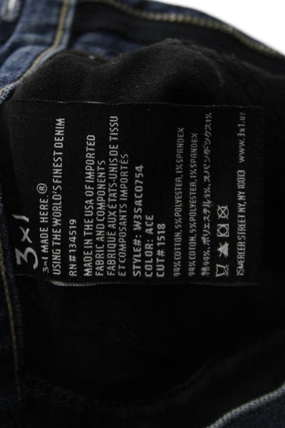 3x1 NYC Women High Rise Skinny Ankle Cropped Jeans Dark Blue Size 25