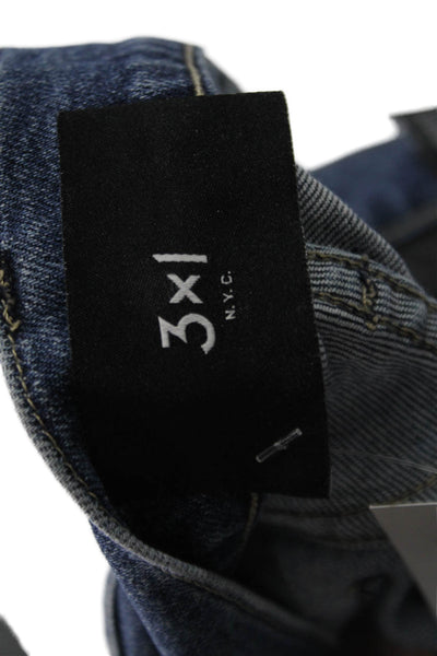 3x1 NYC Women High Rise Skinny Ankle Cropped Jeans Dark Blue Size 25