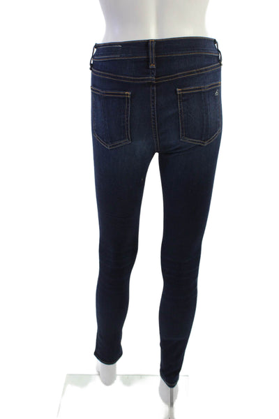 Rag & Bone Women Skinny Ankle High Rise Dark Blue Jeans Size 25