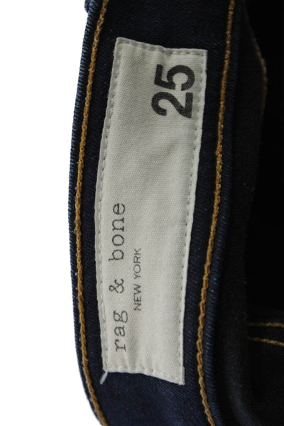 Rag & Bone Women Skinny Ankle High Rise Dark Blue Jeans Size 25