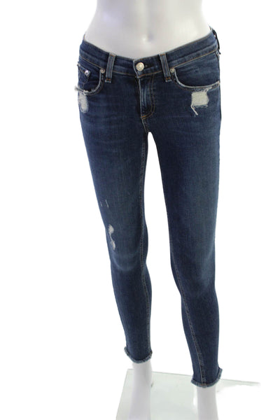 Rag & Bone Jean Womens Skinny Ankle Dark Blue Jeans Size 25
