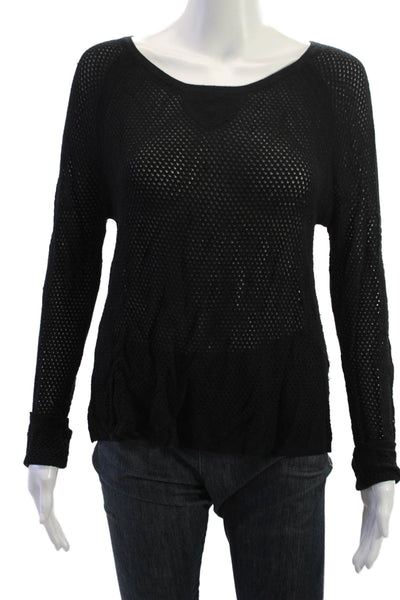 Rag & Bone Women Sweater Black 100% Rayon Round Neck Long Sleeve Grunge Size S
