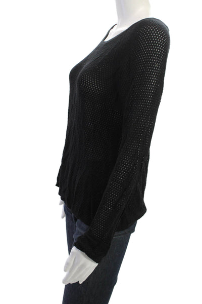 Rag & Bone Women Sweater Black 100% Rayon Round Neck Long Sleeve Grunge Size S