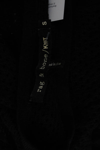 Rag & Bone Women Sweater Black 100% Rayon Round Neck Long Sleeve Grunge Size S