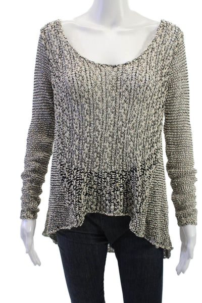 Helmut Lang Unisex Beige Pullover Round Neck Long Sleeve Linen Blend Size S