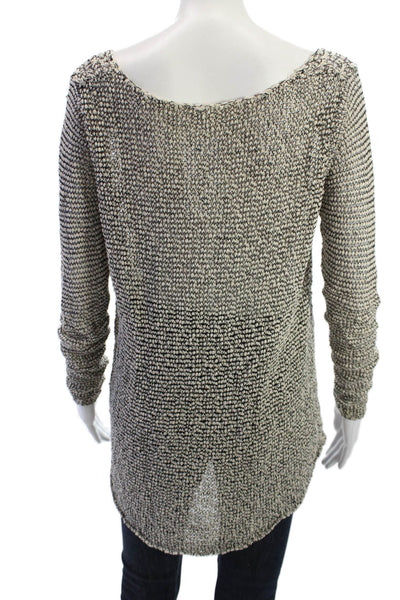 Helmut Lang Unisex Beige Pullover Round Neck Long Sleeve Linen Blend Size S