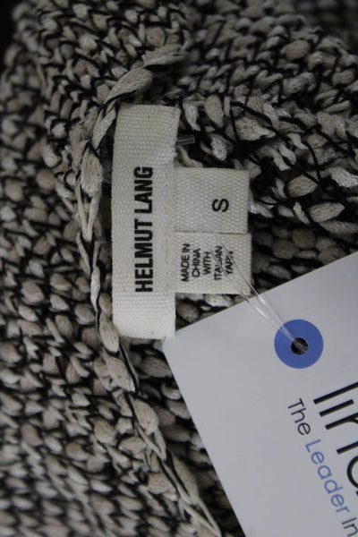 Helmut Lang Unisex Beige Pullover Round Neck Long Sleeve Linen Blend Size S