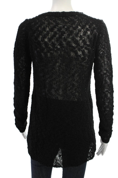 Club Monaco Unisex Pullover Sweater Black V-Neck Long Sleeve Size S