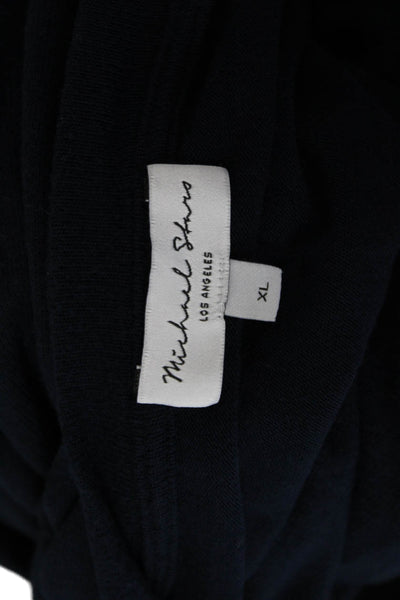 Michael Stars Unisex Dark Blue V Neck 3/4 Sleeve Pullover Sweater Size XL