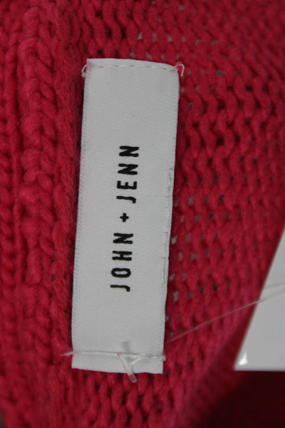 John + Jenn Unisex Cardigan Pink Button V-Neck Long Sleeve Acrylic 90s Size M
