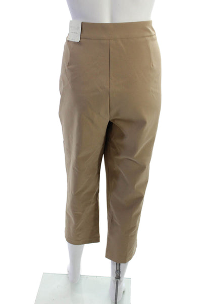 Rachel Zoe Women Beige Cropped Capri Pants Button 23in Inseam Size 12