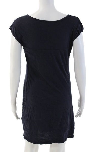 Velvet by Graham & Spencer Women Shift Dress Dark Blue Cotton Size S