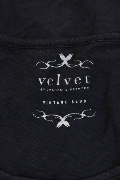 Velvet by Graham & Spencer Women Shift Dress Dark Blue Cotton Size S