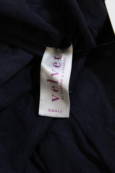 Velvet by Graham & Spencer Women Shift Dress Dark Blue Cotton Size S