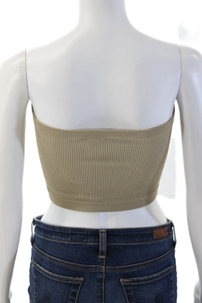 Cotton On Women Bandeau Top Beige Strapless Size XS