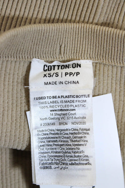 Cotton On Women Bandeau Top Beige Strapless Size XS