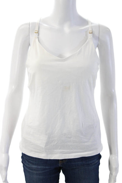 Hatch Women Maternity Camisole V Neck White Pima Cotton Spandex Buckle Size M