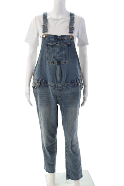 Ingrid & Isabel Womens Maternity Overall Square Neck Blue Size 6