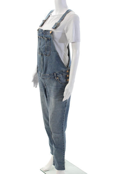 Ingrid & Isabel Womens Maternity Overall Square Neck Blue Size 6