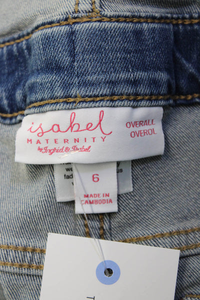 Ingrid & Isabel Womens Maternity Overall Square Neck Blue Size 6