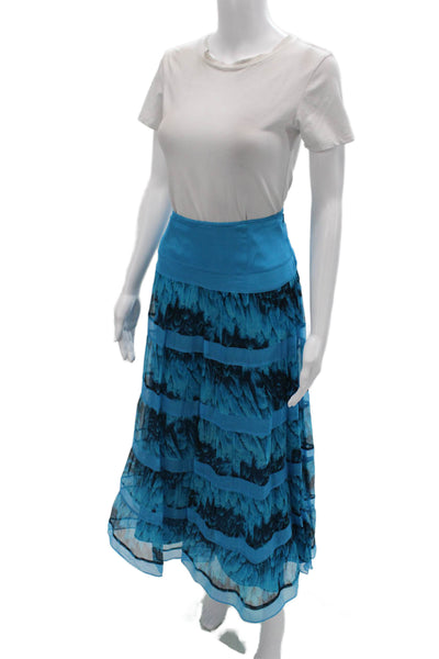 Laundry by Shelli Segal Womens A-Line Maxi Skirt Blue Size 0
