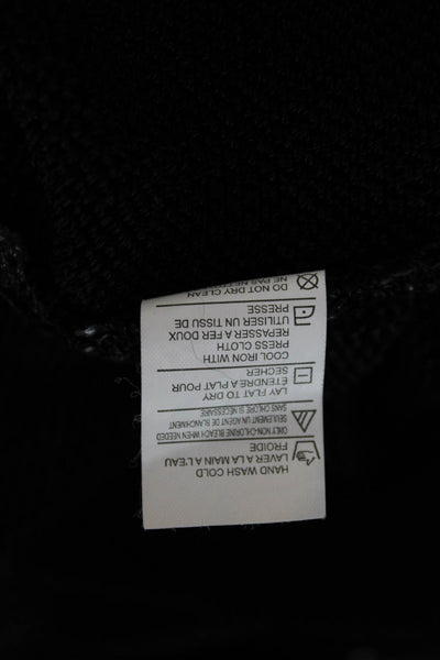 Vince Unisex Pullover Sweater Black Long Sleeve Round Neck Rayon Size L
