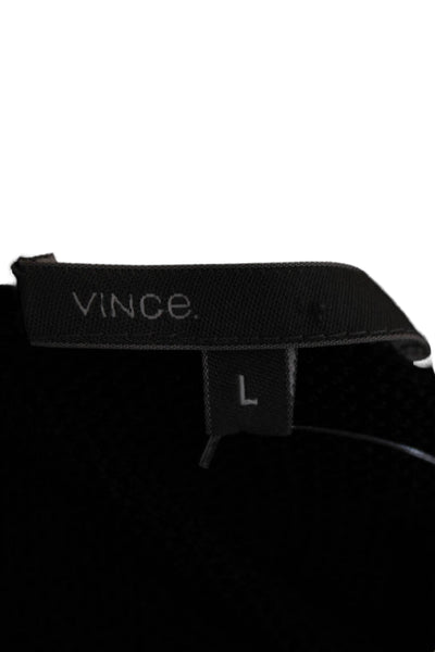 Vince Unisex Pullover Sweater Black Long Sleeve Round Neck Rayon Size L