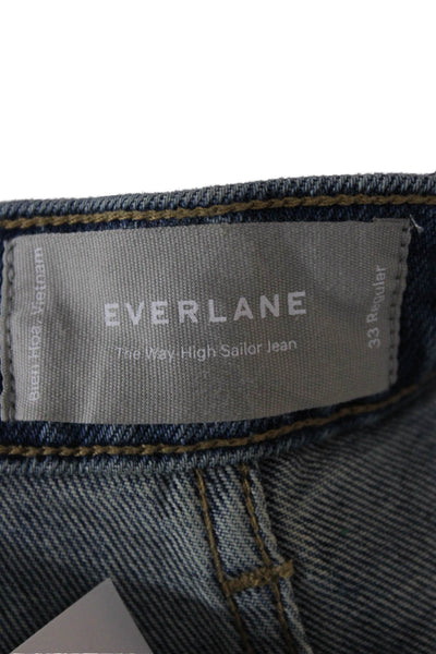 Everlane Womens Wide Leg Blue High Rise Jeans Inseam 30 Size 33