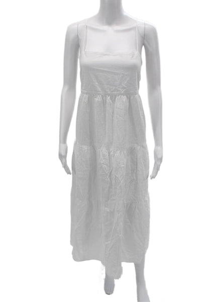 Everlane Womens Maxi Sundress White Square Neck Sleeveless Mid-Calf Size M