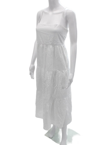 Everlane Womens Maxi Sundress White Square Neck Sleeveless Mid-Calf Size M