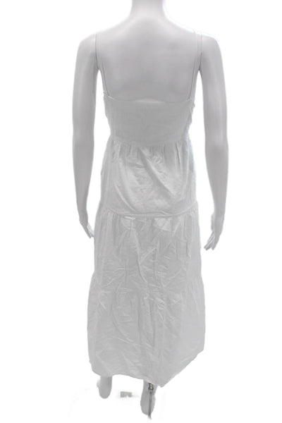 Everlane Womens Maxi Sundress White Square Neck Sleeveless Mid-Calf Size M
