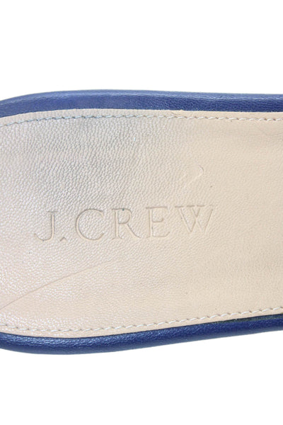 J Crew Womens Color Block Crisscross Slip On Flats Shoes Blue Red Size 9