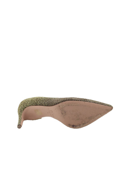 J Crew Womens Pointed Toe High Heels D'Orsay Shoes Glittery Gold Size 9
