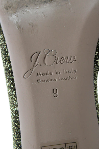 J Crew Womens Pointed Toe High Heels D'Orsay Shoes Glittery Gold Size 9
