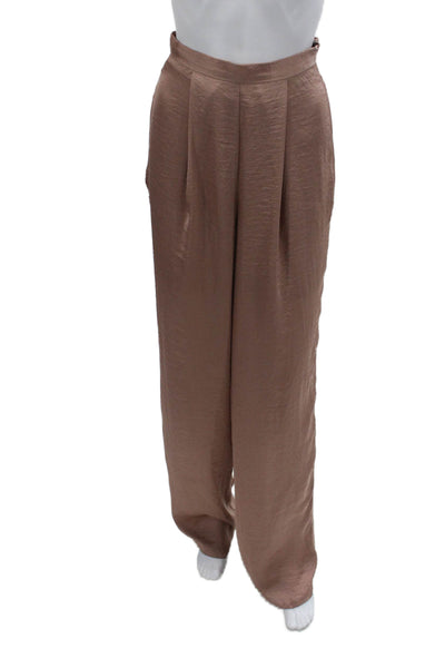 Juan Carlos Obando Women Dress Pants Brown 100% Viscose Inseam 32 Size 0