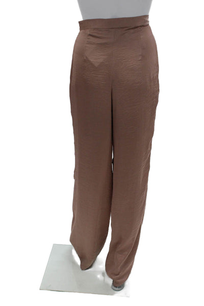 Juan Carlos Obando Women Dress Pants Brown 100% Viscose Inseam 32 Size 0