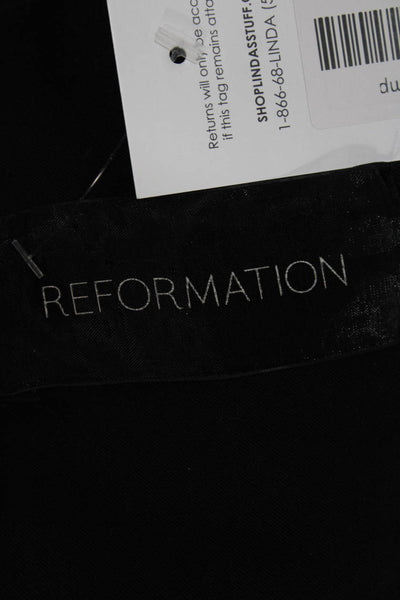 Reformation Womens Halter Neck Black Cotton Sleeveless Jumpsuit Size S