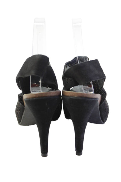 Vince Camuto Womens Open Toe Slingback Heels Black Size 39.5 9.5M