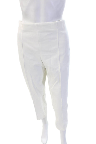 Rena Lange Women Ankle Cropped Dress Pants White Size 14