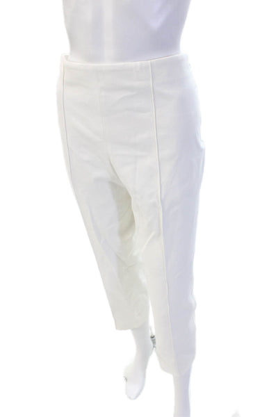 Rena Lange Women Ankle Cropped Dress Pants White Size 14