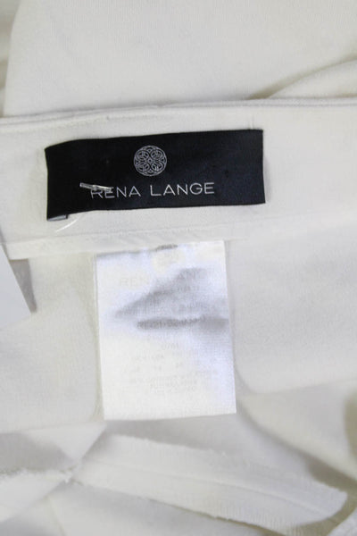 Rena Lange Women Ankle Cropped Dress Pants White Size 14
