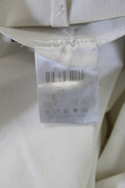 Rena Lange Women Ankle Cropped Dress Pants White Size 14