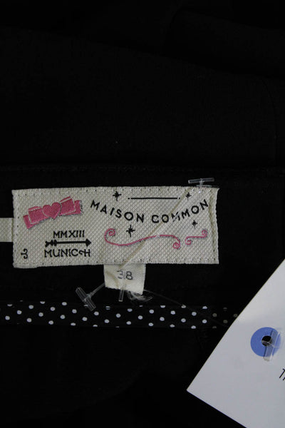 Maison Common Unisex Ankle Cropped Dress Pants Black Button Size 38