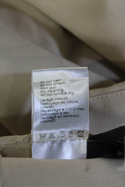 Akris Womens Cropped Ankle Dress Pants Beige Wool Blend Zip Size 14
